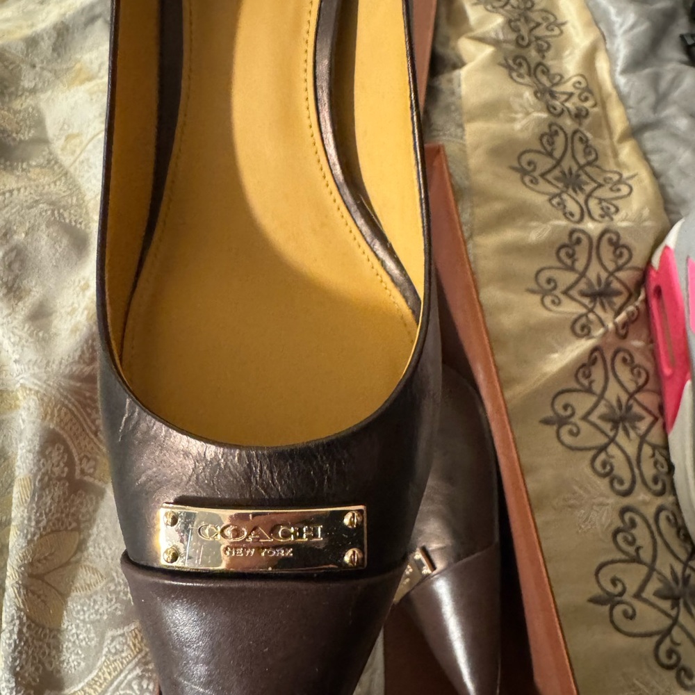 Coach Women's Metallic Bronze Flats